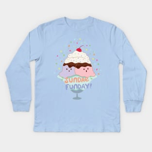 Sundae Fun Day! Cute Ice Cream Kids Long Sleeve T-Shirt